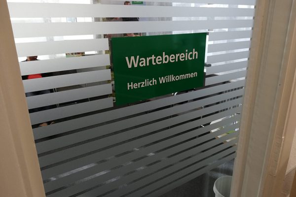 Sichtschutzfolierung Wartebereich
