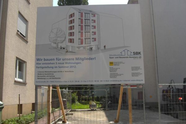 Bautafel bedruckt