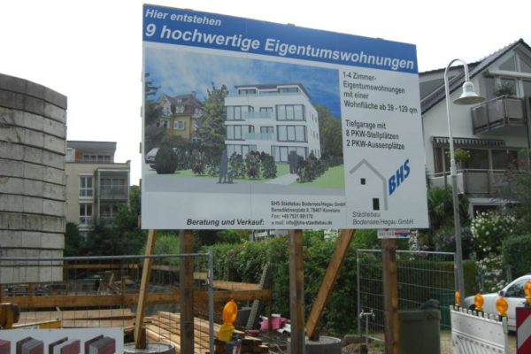Bautafel für Hausbau drucken lassen