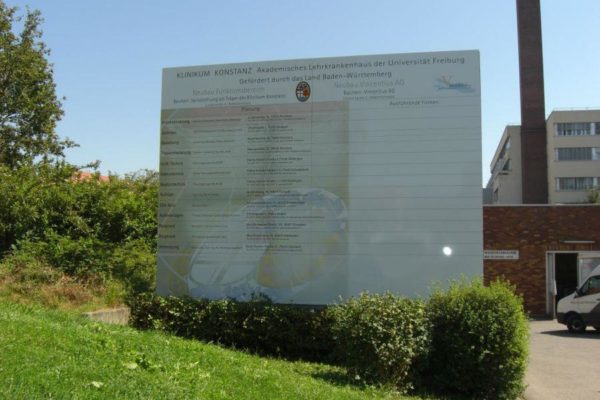 Bautafel Krankenhausareal