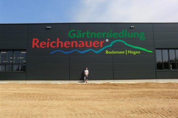 Fassadenbeschriftung Gärtnerei außen
