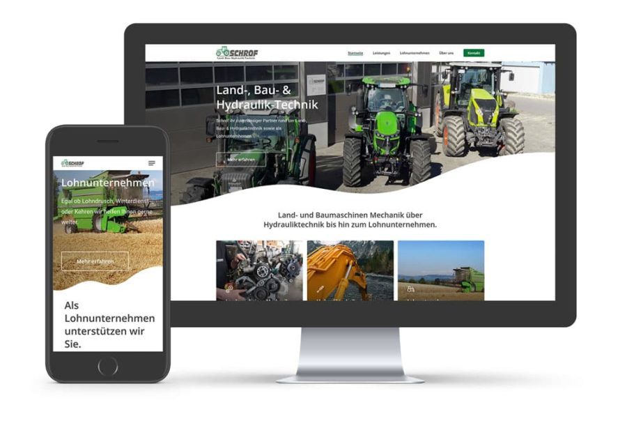 Schrof Website Mockup + Mobile