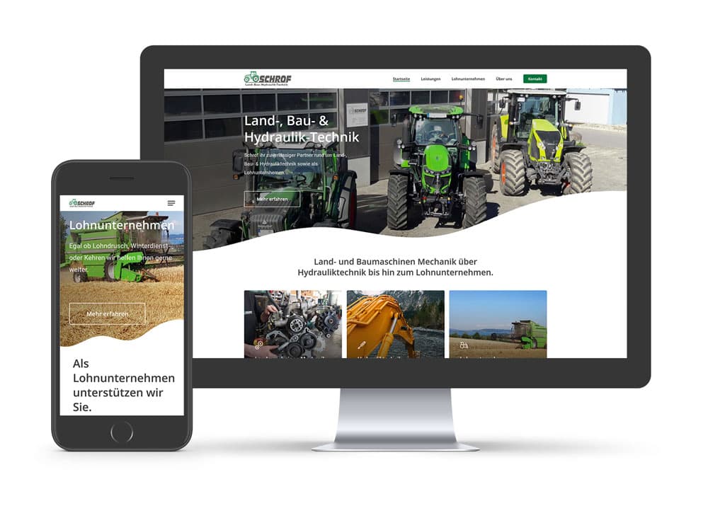 Schrof Website Mockup + Mobile