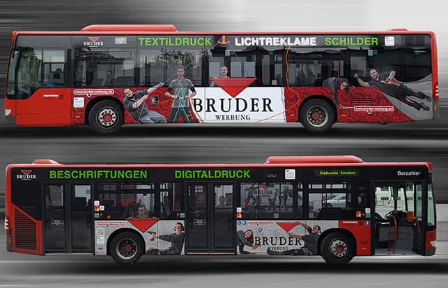 Stadtbus Beschriftung Werbung